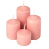 Set lumânări cilindrice de Advent în trepte, Ø40 x 40/55/70/85mm - Mat roz
