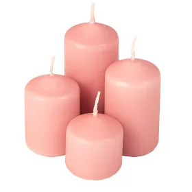   Set lumânări cilindrice de Advent în trepte, Ø40 x 40/55/70/85mm - Mat roz
