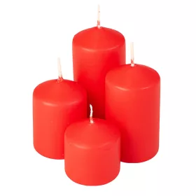   Set lumânări cilindrice de Advent în trepte, Ø40 x 40/55/70/85mm - Mat roșu