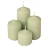 Set lumânări cilindrice de Advent în trepte, Ø40 x 40/55/70/85mm - Mat verde