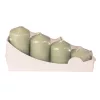 Set lumânări cilindrice de Advent în trepte, Ø40 x 40/55/70/85mm - Mat verde