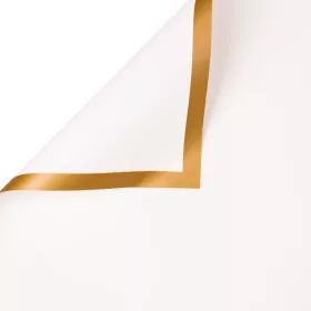 Coală folie cu chenar auriu 58 x 58cm, set 20 buc - Alb