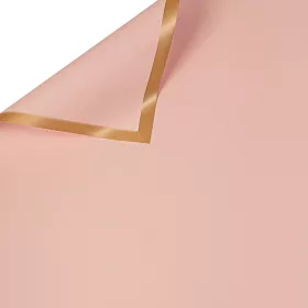   Foaie din folie cu ramă aurie 58 x 58 cm, 20 buc. - Roz pudrat