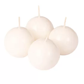 Set lumânări sferice de Advent 5cm - Lucios alb