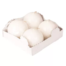 Set lumânări sferice de Advent 5cm - Lucios alb