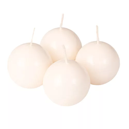 Set lumânări sferice de Advent 5cm - Lucios ecru