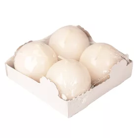 Set lumânări sferice de Advent 5cm - Lucios ecru