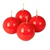 Set lumânări sferice de Advent 5cm - Lucios roșu