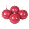 Set lumânări sferice de Advent 5cm - Lucios bordo