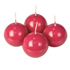 Set lumânări sferice de Advent 5cm - Lucios bordo
