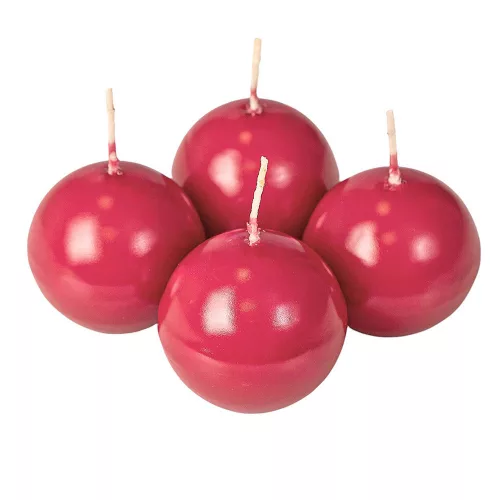 Set lumânări sferice de Advent 5cm - Lucios bordo