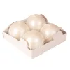 Set lumânări de Advent sferice 5cm - Perlat alb sidefat
