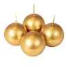 Set lumânări de Advent sferice 5cm - Auriu metalic