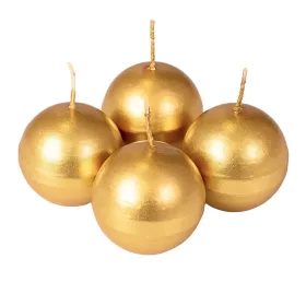 Set lumânări de Advent sferice 5cm - Auriu metalic