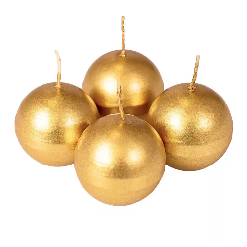 Set lumânări de Advent sferice 5cm - Auriu metalic