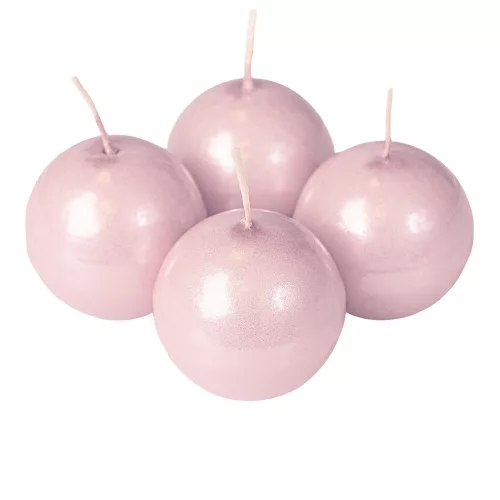 Set lumânări de Advent sferice 5cm - Rosegold metalic