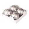 Set lumânări de Advent sferice 5cm - Argintiu metalic