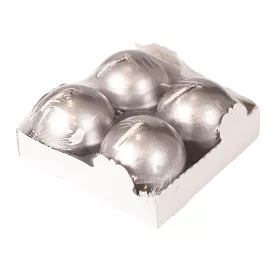 Set lumânări de Advent sferice 5cm - Argintiu metalic