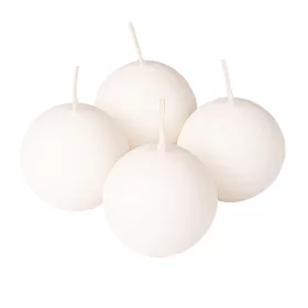 Set lumânări de Advent sferice 5cm - Alb mat