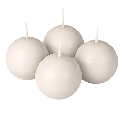 Set lumânări de Advent sferice 5cm - Gri mat