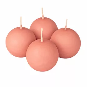 Set lumânări de Advent sferice 5cm - Roz mat