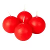 Set lumânări de Advent sferice 5cm - Roșu mat