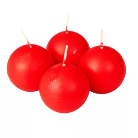 Set lumânări de Advent sferice 5cm - Roșu mat