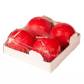 Set lumânări de Advent sferice 5cm - Roșu mat