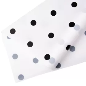 Rulou folie cu buline 58cm x 10m - Alb / Negru