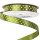 Panglică satinată cu buline albe 12mm x 20m – Verde măsliniu