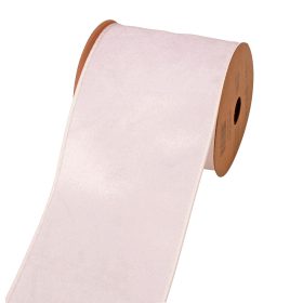 Panglică catifea albă cu margine sârmă 100mm x 5m