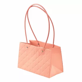   10 buc. sacoșă cadou cu flori embosate 22(h) x 10.5(l) x 13.5(a) cm - Roz pudrat