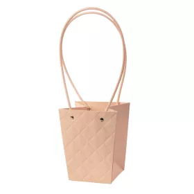   10 buc. Sacoșă cadou cu flori embosate 13(î) x 9.5(l) x 15.5(a) cm - Pudră închisă