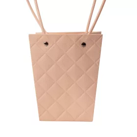   10 buc. Sacoșă cadou cu flori embosate 13(î) x 9.5(l) x 15.5(a) cm - Pudră închisă