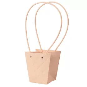   10 buc. Sacoșă cadou cu flori embosate 12(î) x 8(l) x 12.5(a) cm - Pudră închisă