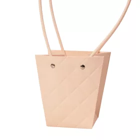   10 buc. Sacoșă cadou cu flori embosate 12(î) x 8(l) x 12.5(a) cm - Pudră închisă