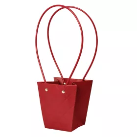   10 buc. Sacoșă cadou cu flori embosate 12(î) x 8(l) x 12.5(a) cm - Burgund