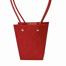   10 buc. Sacoșă cadou cu flori embosate 12(î) x 8(l) x 12.5(a) cm - Burgund