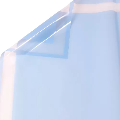 Foaie folie cu ramă transparentă 57 x 57cm, 20buc. - Albastru deschis lucios