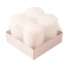 Set lumânări cilindru de Advent 7 x 4cm - Alb lăcuit