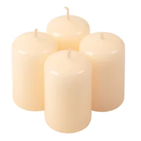 Set lumânări cilindru de Advent 7 x 4cm - Ecru lăcuit