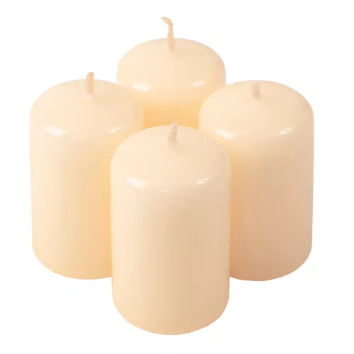 Set lumânări cilindru de Advent 7 x 4cm - Ecru lăcuit