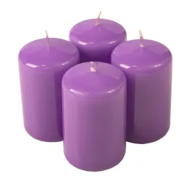 Set lumânări cilindru de Advent 7 x 4cm - Mov lăcuit