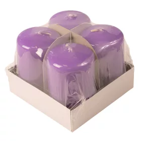 Set lumânări cilindru de Advent 7 x 4cm - Mov lăcuit