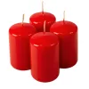 Set lumânări cilindru de Advent 7 x 4cm - Roșu lăcuit