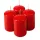 Set lumânări cilindru de Advent 7 x 4cm - Roșu lăcuit