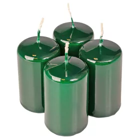   Set lumânări cilindru de Advent 7 x 4cm - Verde închis lăcuit