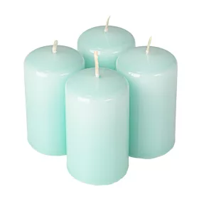   Set lumânări cilindru de Advent 7 x 4cm - Turcoaz deschis lăcuit