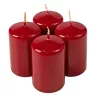 Set lumânări cilindru de Advent 7 x 4cm - Bordo lăcuit