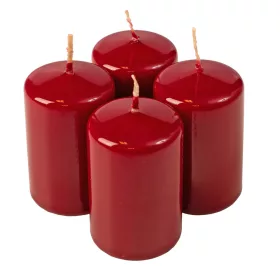 Set lumânări cilindru de Advent 7 x 4cm - Bordo lăcuit